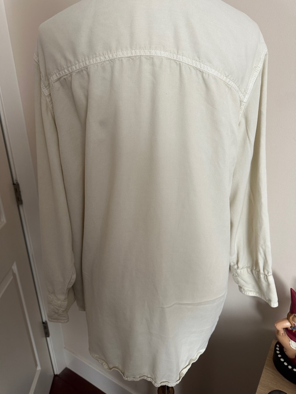 Thread & Supply Off-White Button-Front Utility Shacket Size Large - Picture 4 of 13